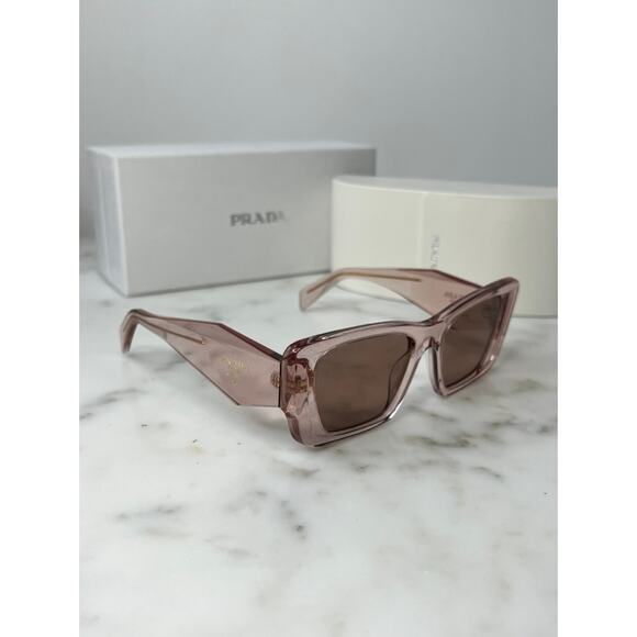 NEW Prada PR08YS Symbole Sunglasses in Peach Pink - Picture 6 of 9